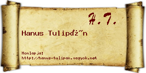 Hanus Tulipán névjegykártya